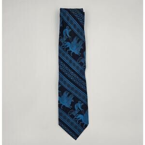 Villa Di Oro Mythological Creature Chariot Race Tie Silk Polyester Made in Italy